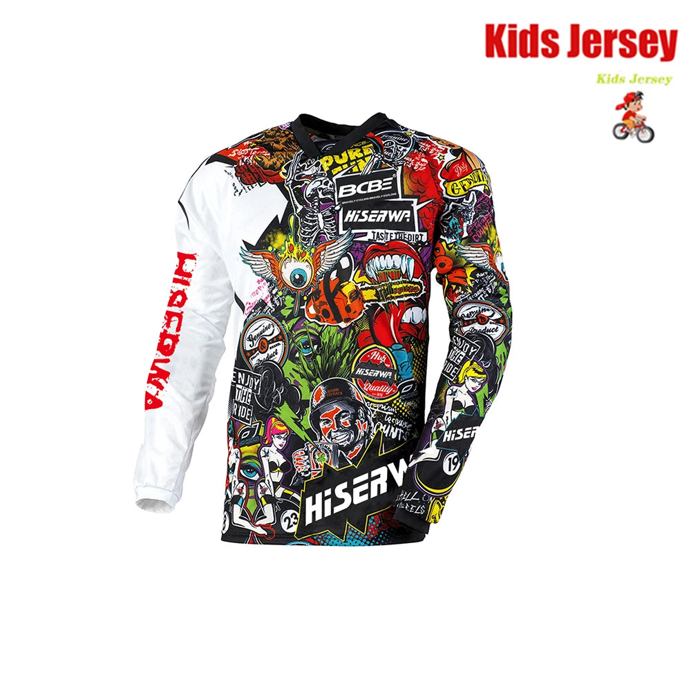 Kids downhill mountain biking jersey